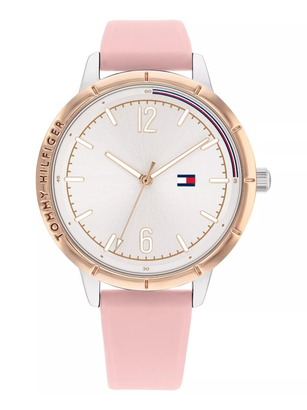 Tommy Hilfiger Womens Watch 38mm Pink Silicone Strap Round Minimalist Dial Worki
